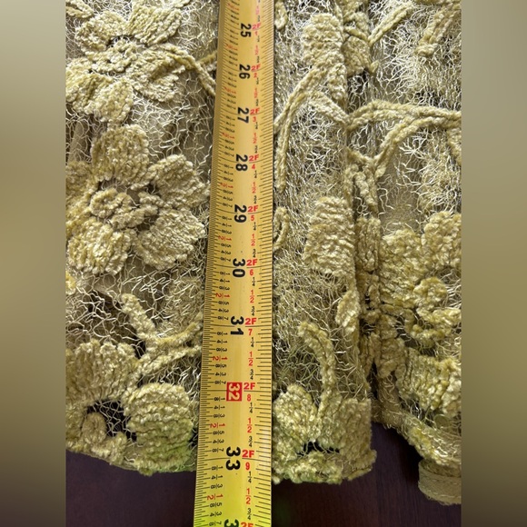 NWT Free People Le Fleur Mini Dress Lentil Sprout XS Lace Lined Bell-Sleeve Boho - Picture 12 of 14